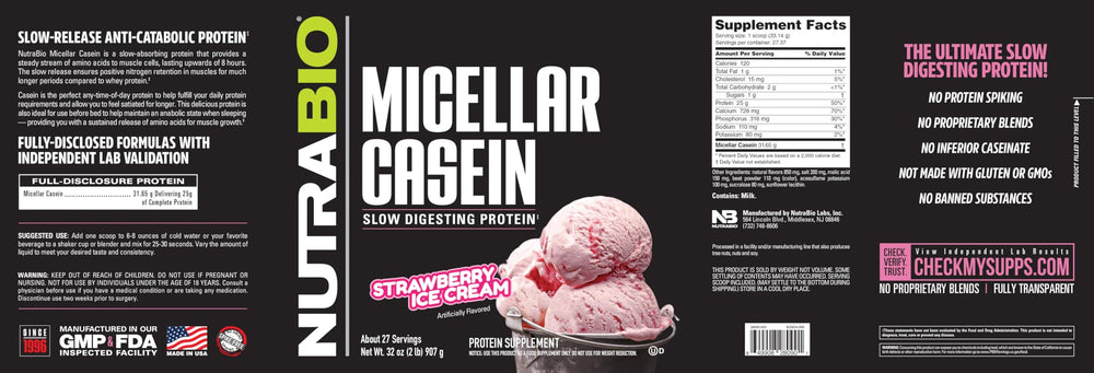 Creamy NutraBio casein shake ready after mixing