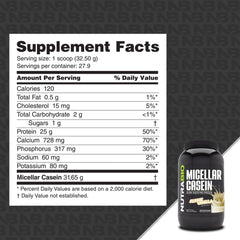 NutraBio casein powder scoop illustrating portion control for sustained amino supply
