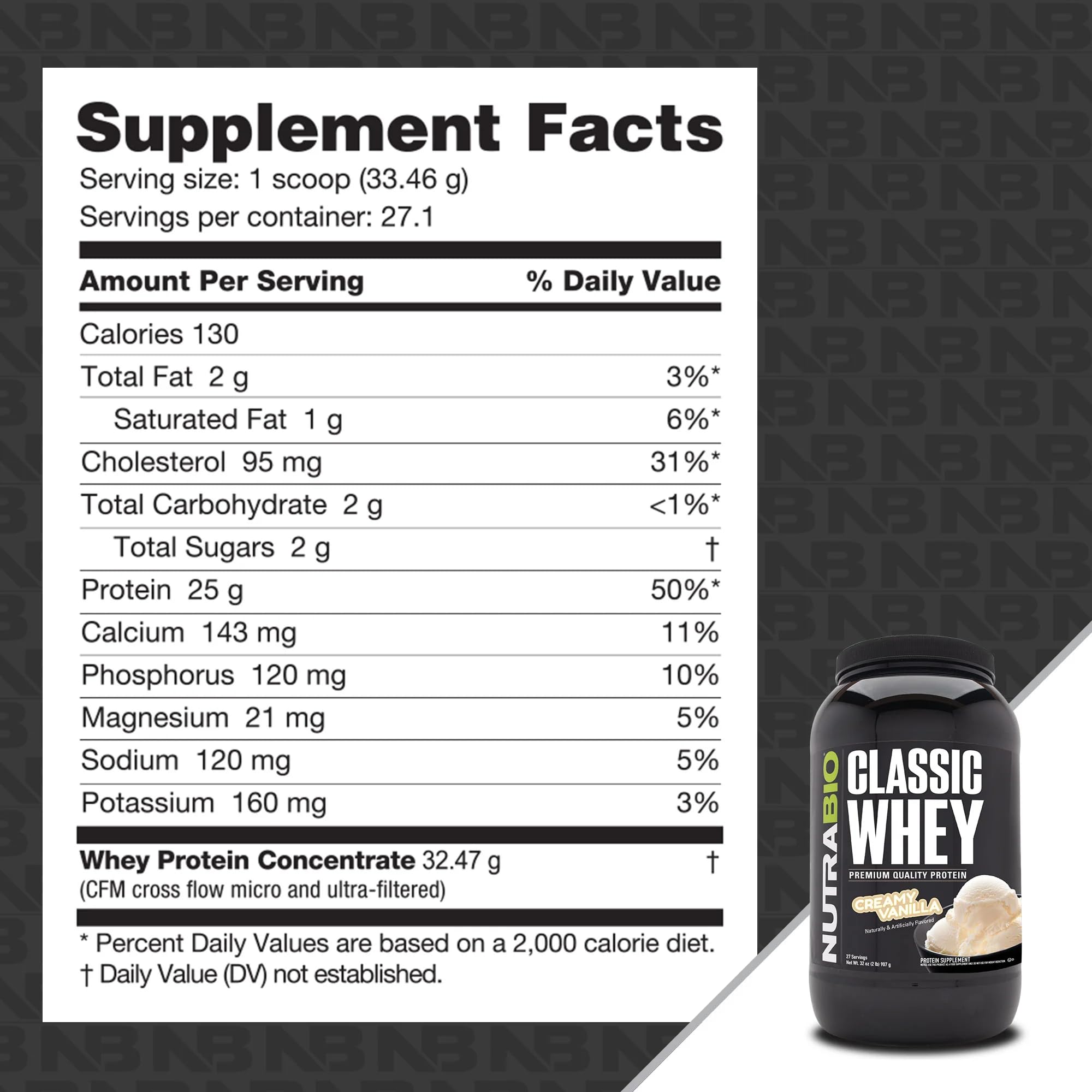 Scoop dispensing NutraBio Classic Whey for a quick protein boost.