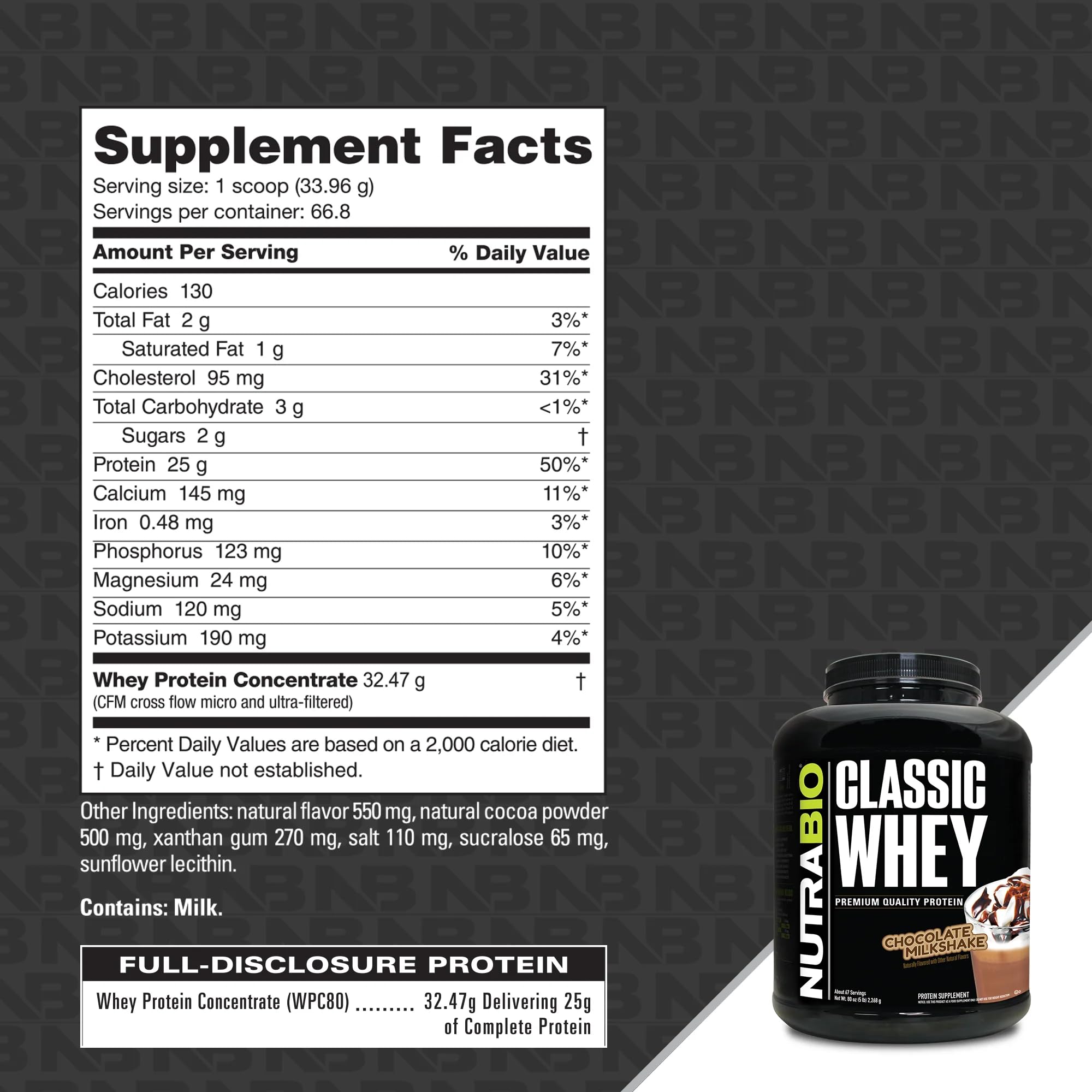 NutraBio Classic Whey scoop ready to mix with your beverage.
