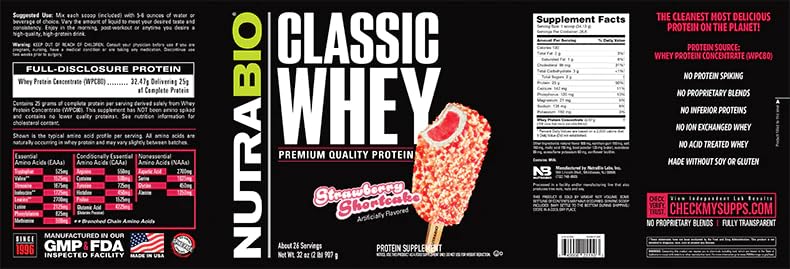 NutraBio Classic Whey third-party testing seal indicates quality assurance