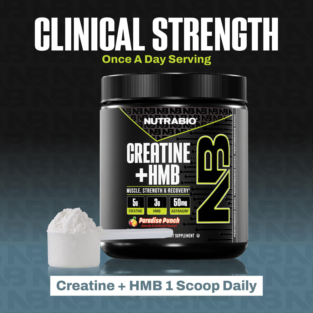 NutraBio Creatine + HMB after-workout recovery scenario enabling consistent training.