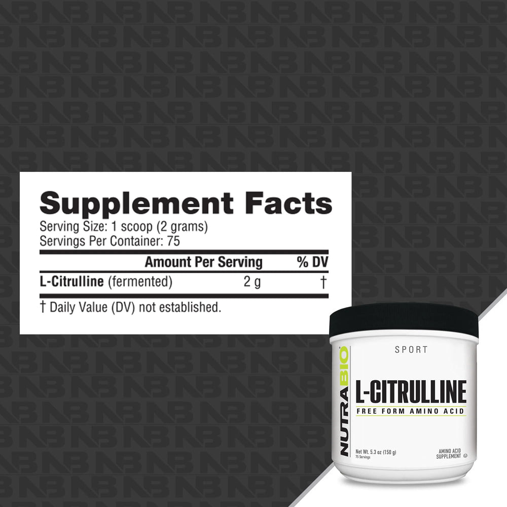 NutraBio L-Citrulline bottle-label image highlights clean labeling and trusted ingredients.