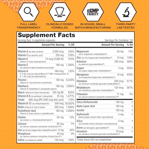 NutraBio Multisport free-from icons emphasize gluten-free and soy-free formula.
