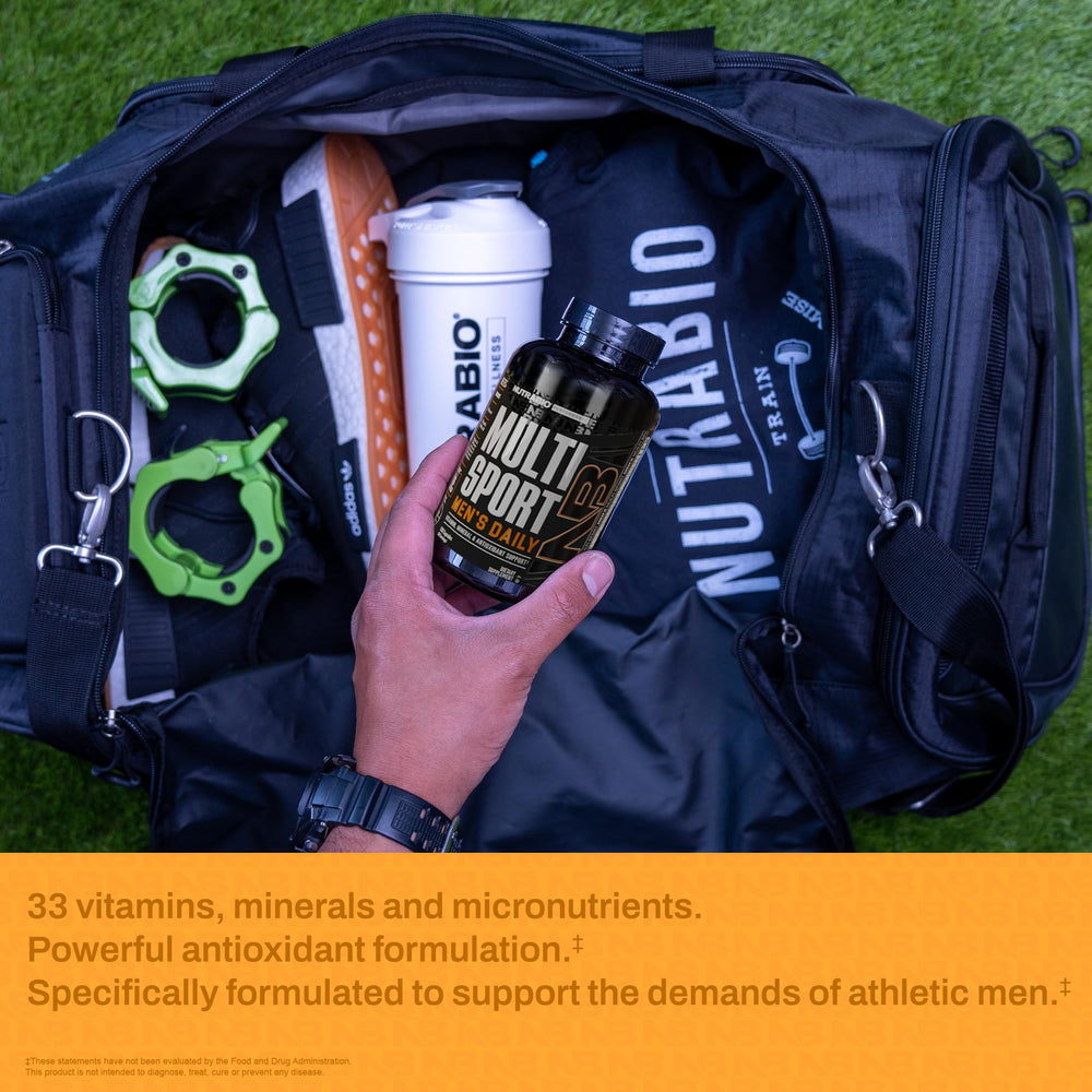 NutraBio Multisport ingredients array featuring minerals like magnesium and zinc.