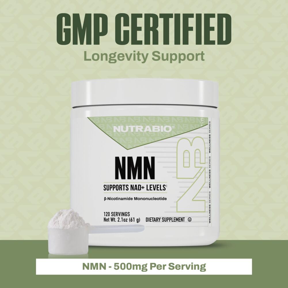 Multiple NutraBio NMN bottles illustrating consistent daily use.
