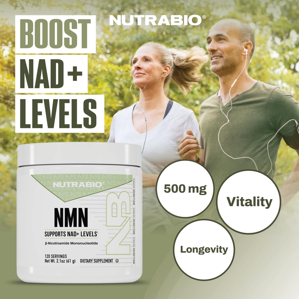 NutraBio NMN powder-like crystals highlighting purity and quality.