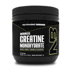 NutraBio pure micronized creatine monohydrate bottle for precise dosing and storage