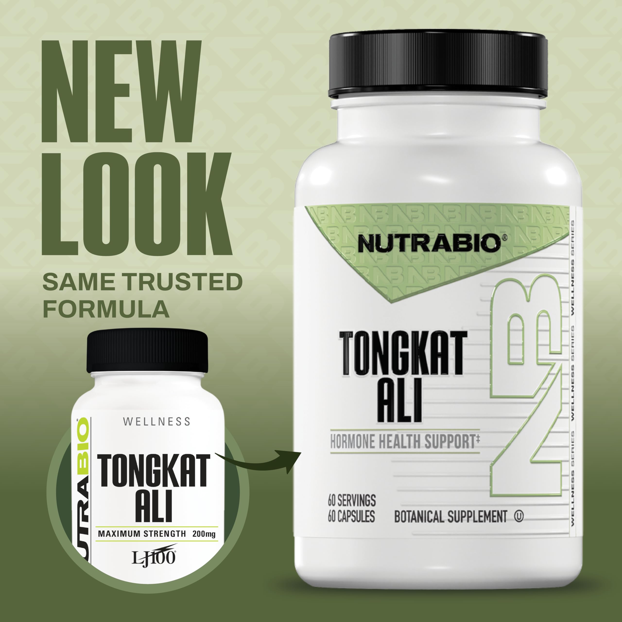 NutraBio LJ100 label close-up highlighting purity and potency