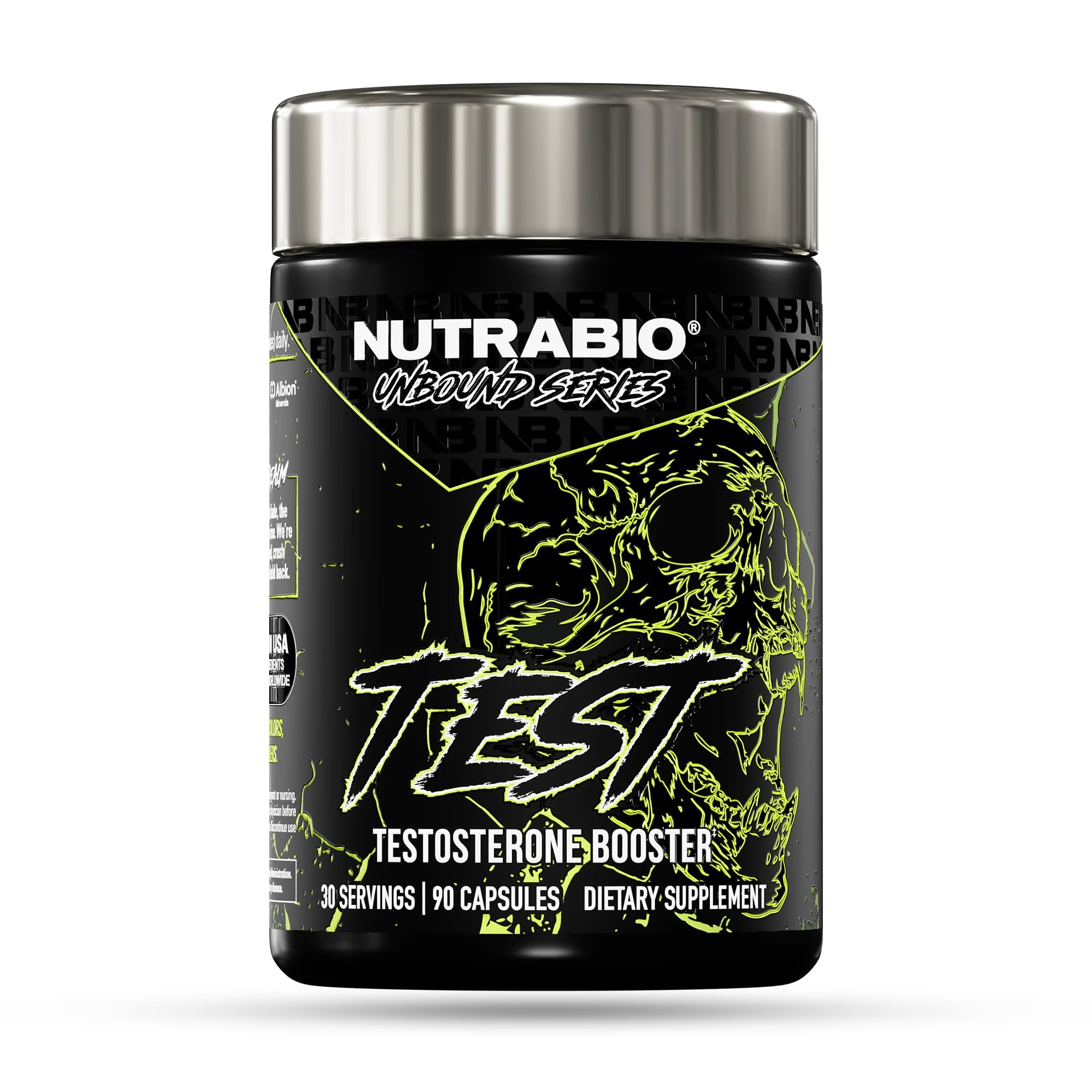 NutraBio Unbound Test bottle for athletic energy and performance.