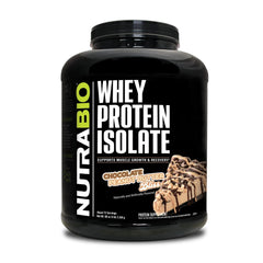 NutraBio Whey Isolate bottle pour shows convenient post-workout protein delivery