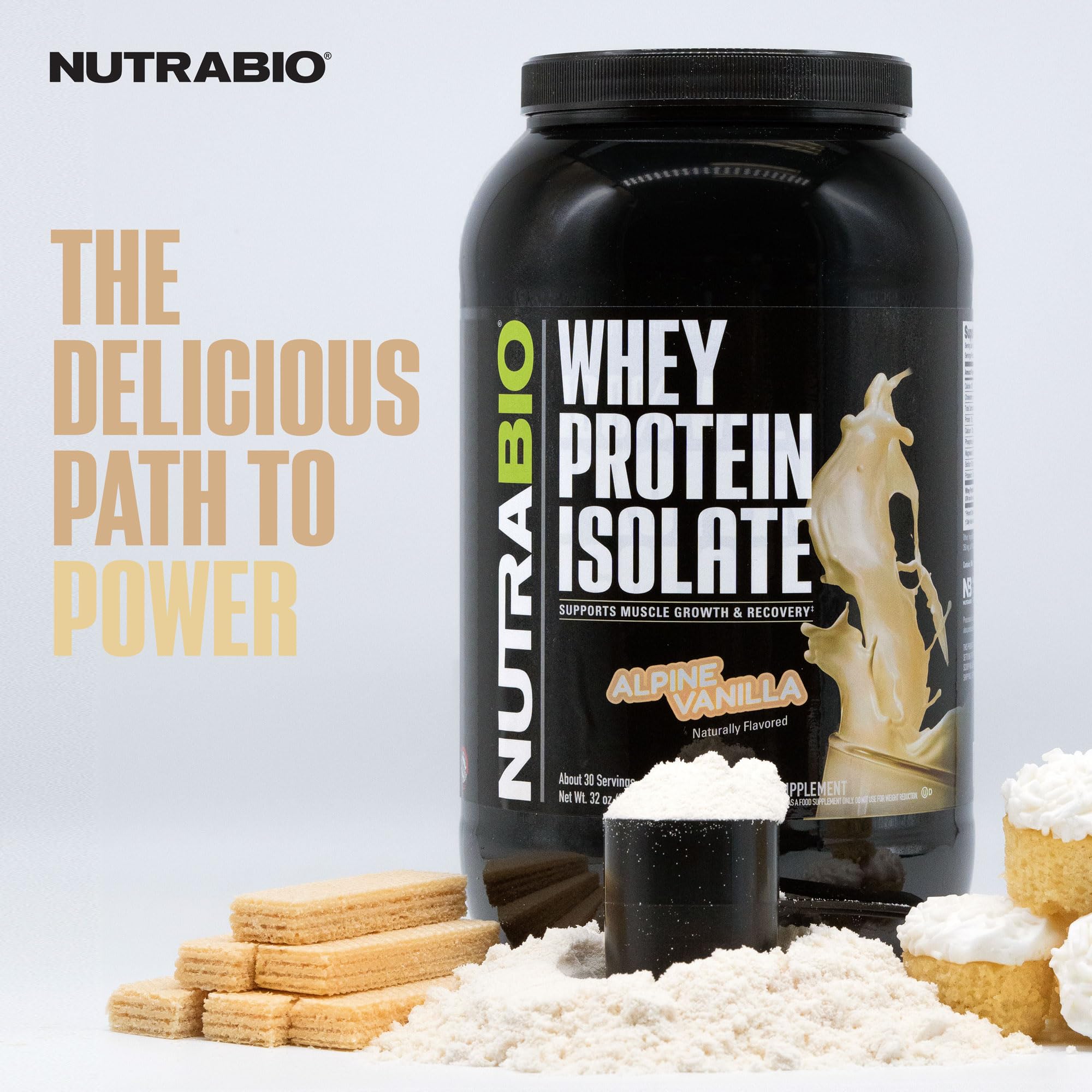 NutraBio whey isolate closer look label emphasizes non GMO and gluten free