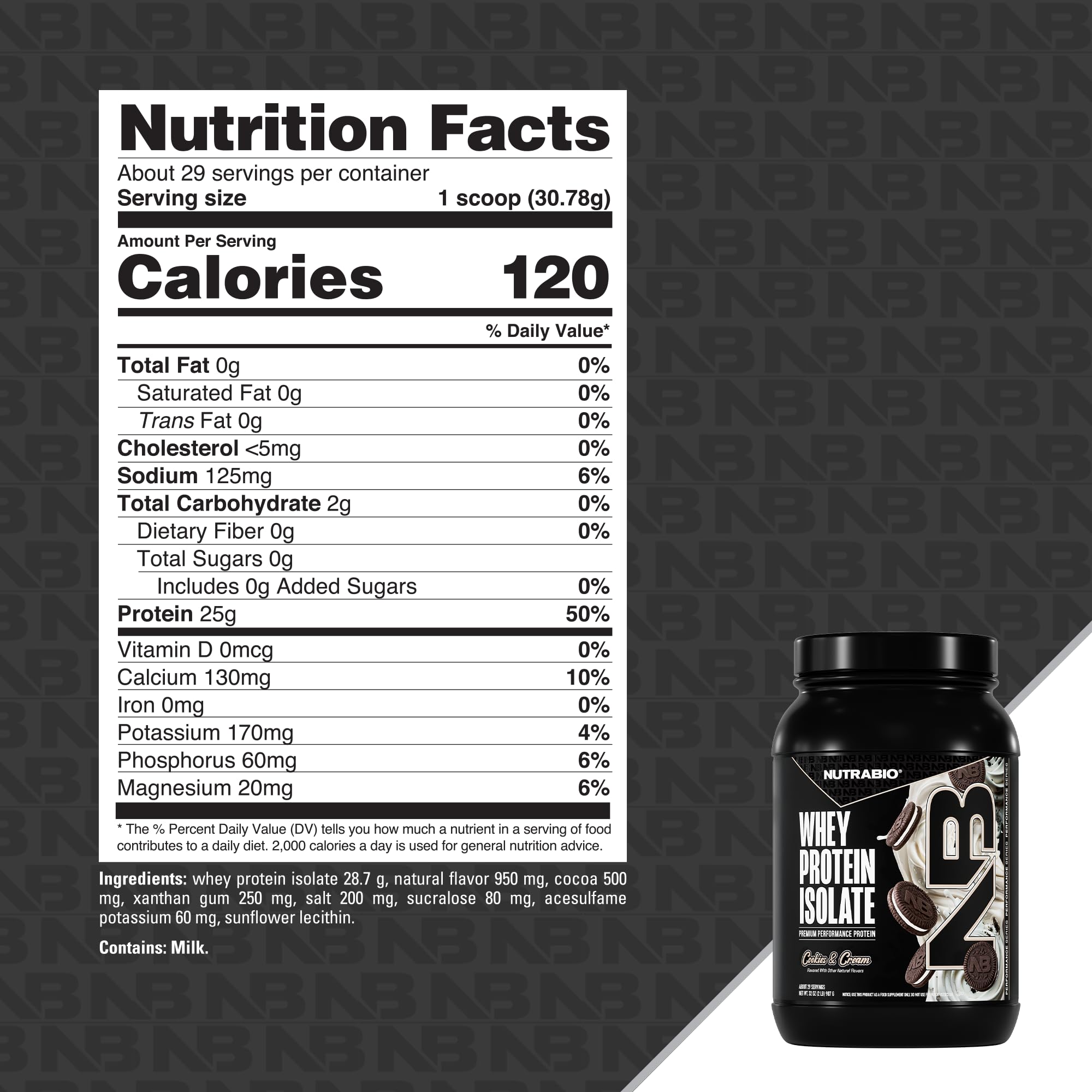 Prepared NutraBio Cookies & Cream shake in glass for post-workout refreshment