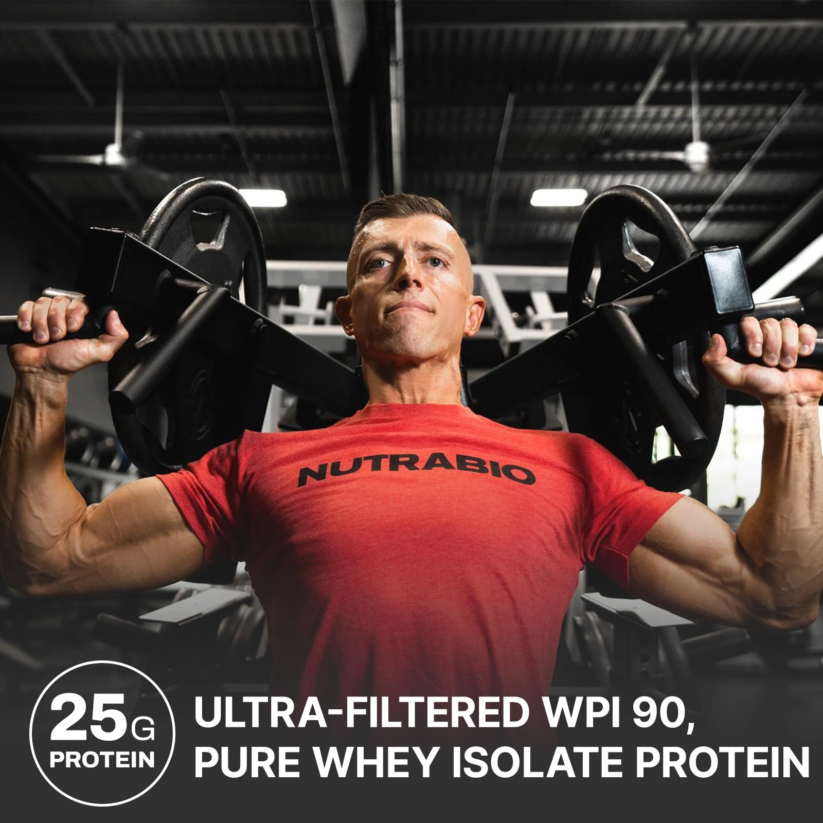 NutraBio whey isolate being mixed with water for a smooth drink.
