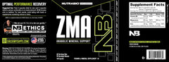 NutraBio ZMA bottle on desk with bright lighting for clarity.
