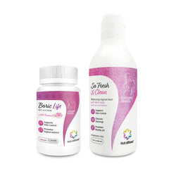 NutraBlast boric acid vaginal suppositories bundle promoting odor control and intimate balance