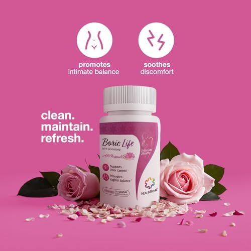 NutraBlast Boric Life Intimate Health Support labels indicating trusted product.