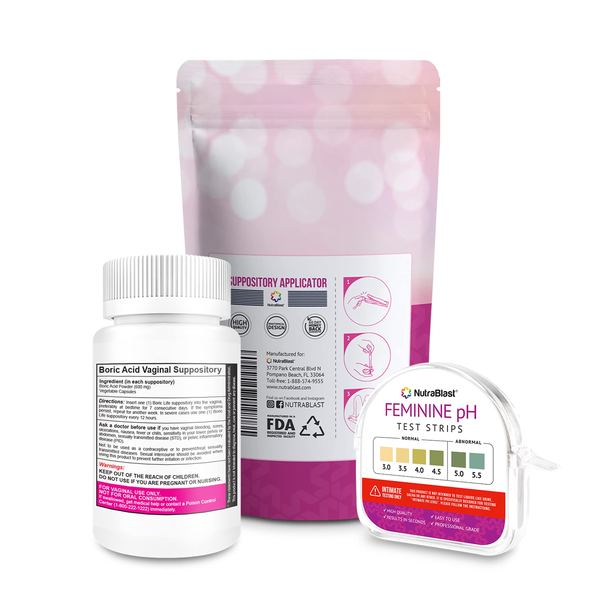 NutraBlast disposable applicators provide easy insertion with the 15-pack bundle.