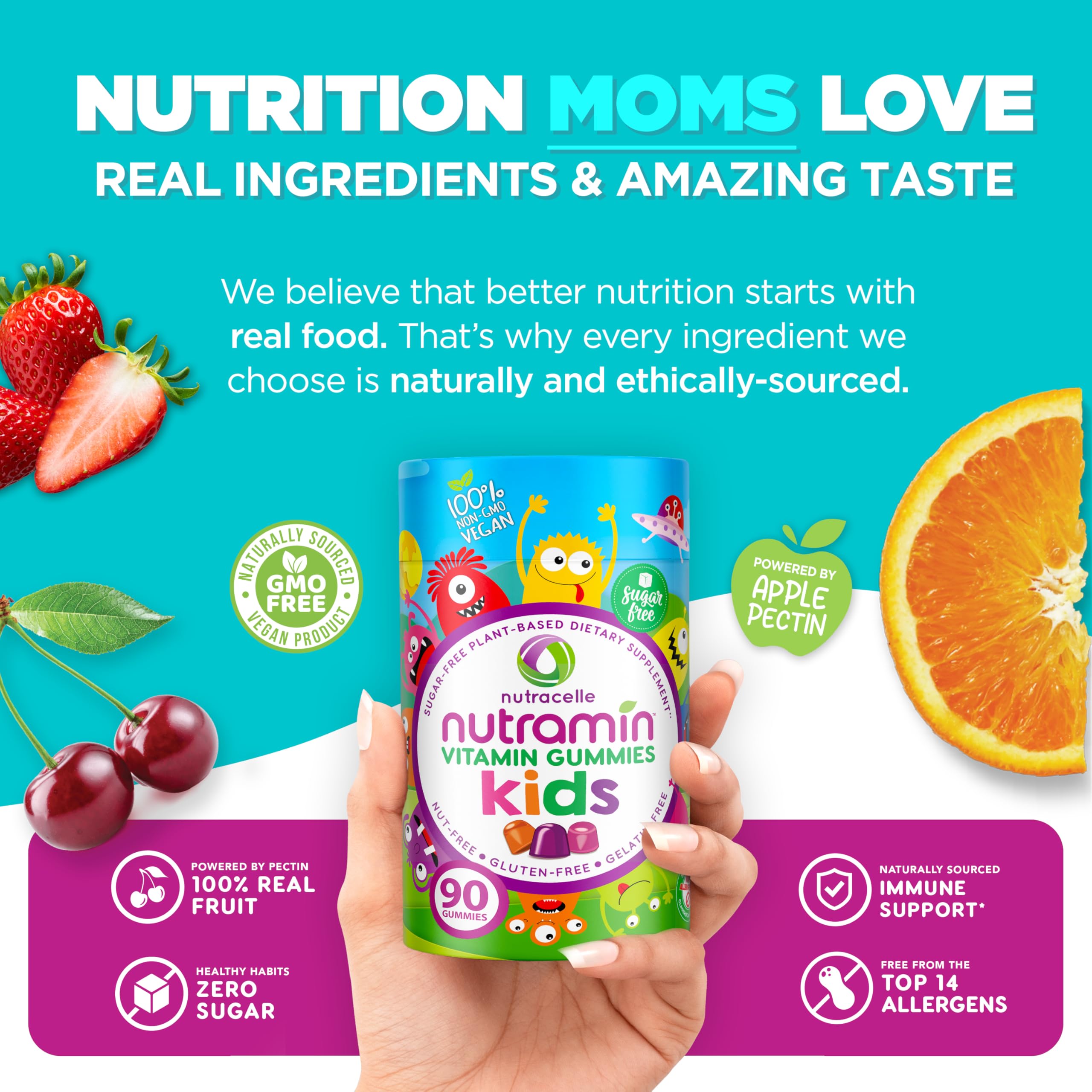 Nutracelle Nutramin gummies' chewy texture that kids love as a snack