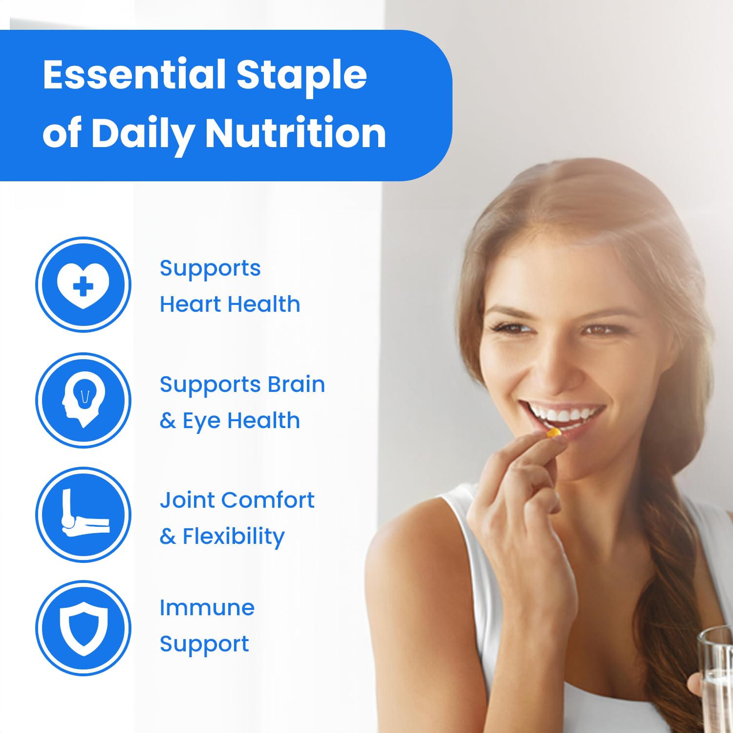 NutraChamps 180-softgel bottle provides long-lasting omega-3 support
