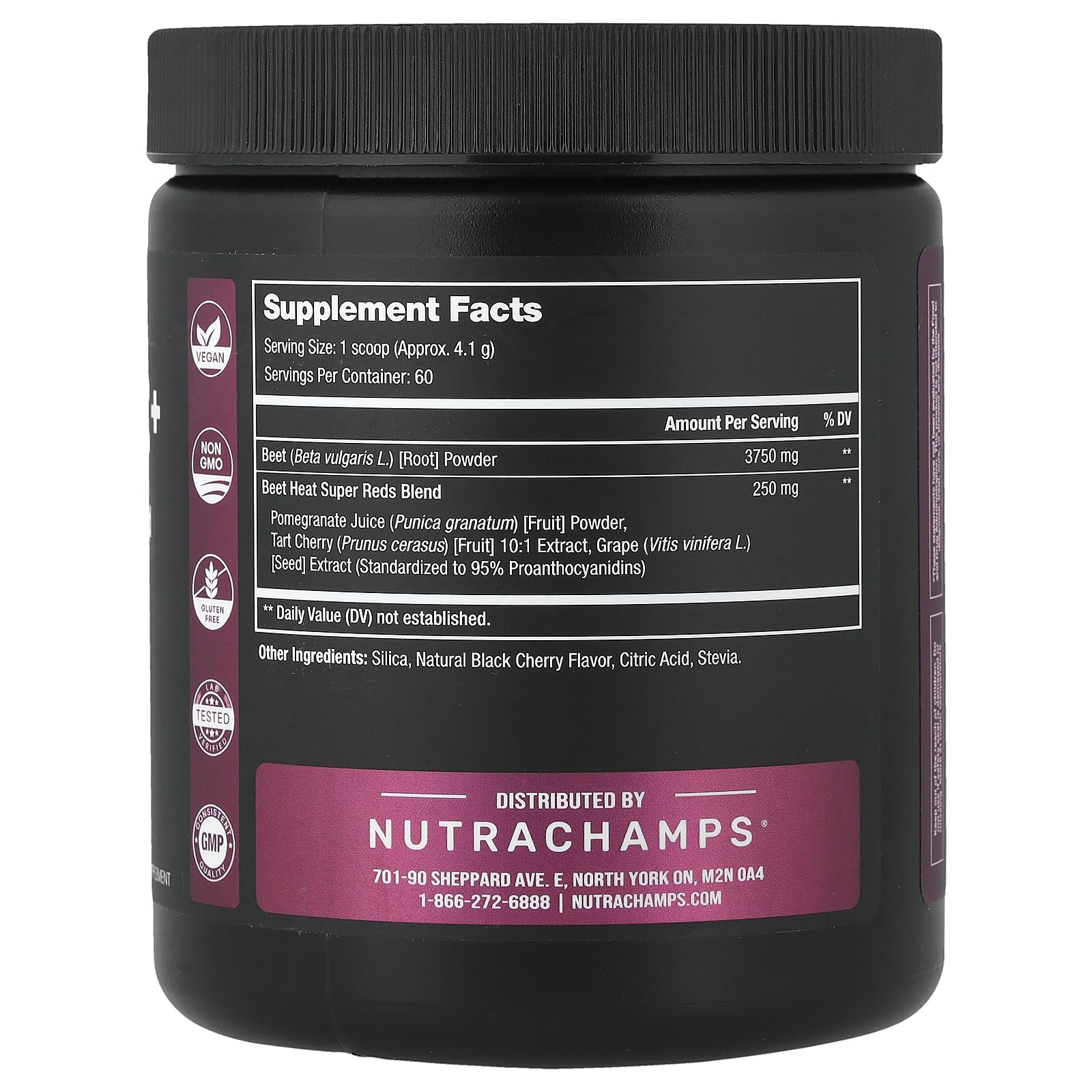 NutraChamps Beet Root Powder scoop ready for easy smoothie mix.