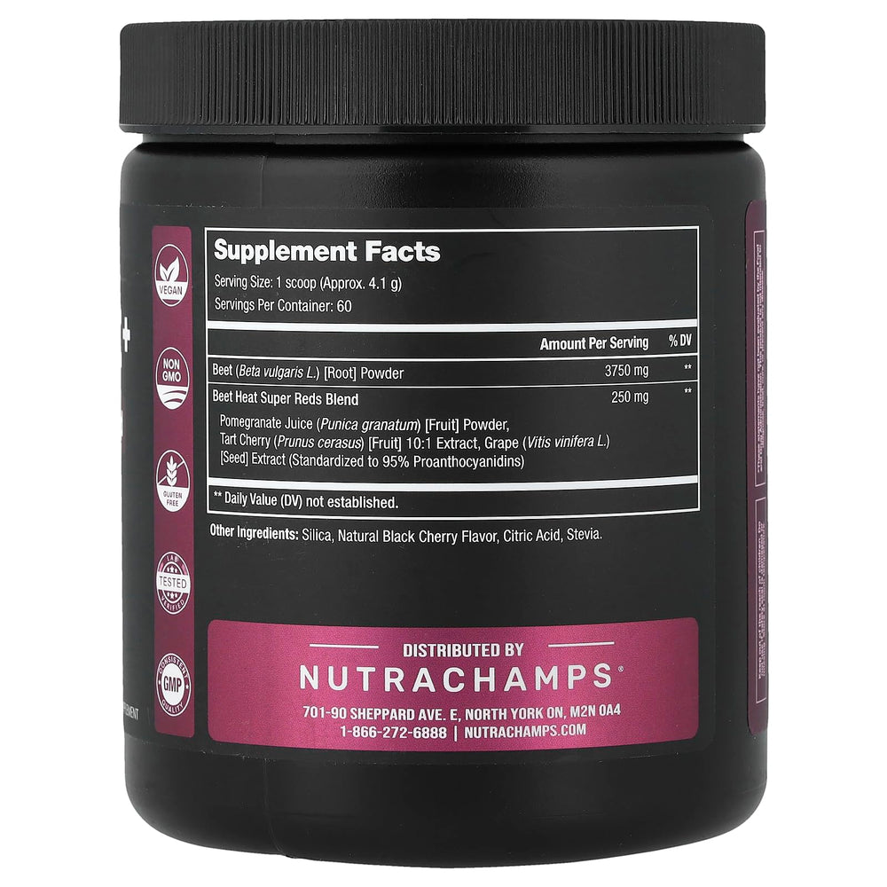 NutraChamps Beet Root Powder scoop ready for easy smoothie mix.