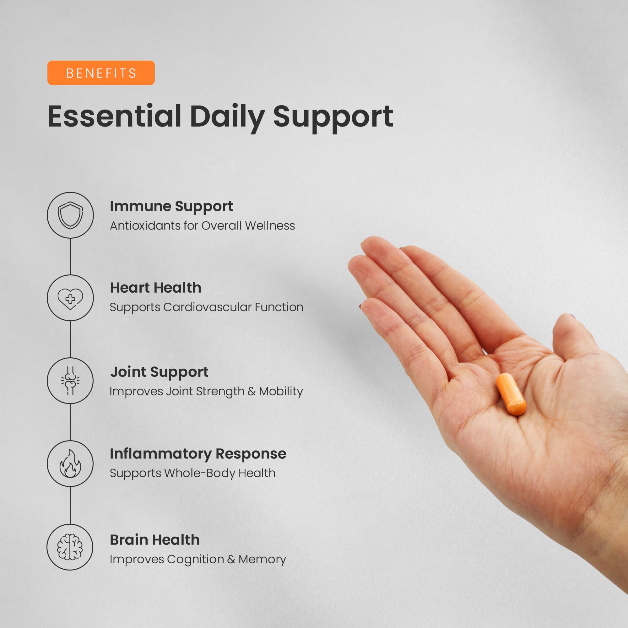 NutraChamps Turmeric Curcumin with BioPerine for enhanced absorption.