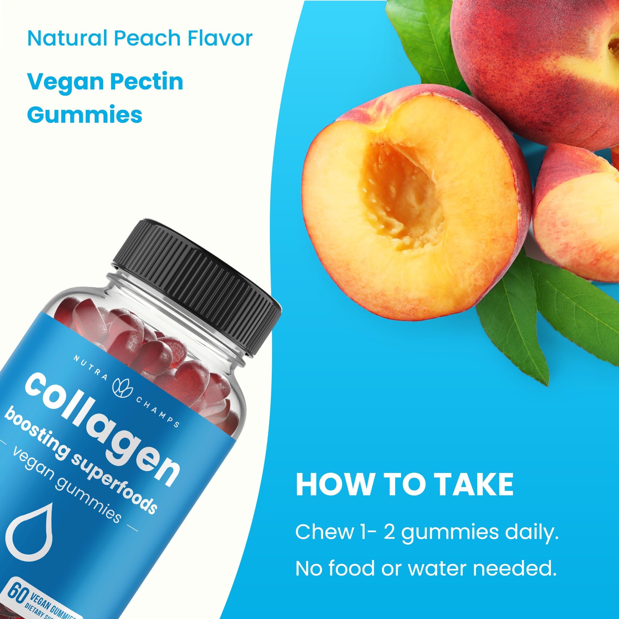 NutraChamps collagen gummies lab-tested seal signaling quality.