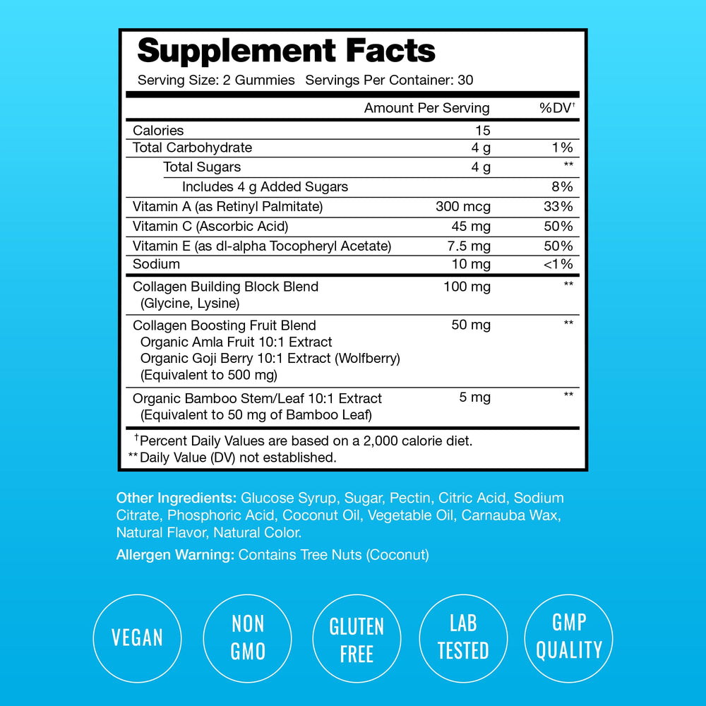 NutraChamps collagen gummies peach closeup showing tasty vegan chew.
