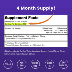 NutraChamps Elderberry Kids Drops added to juice for easy serving