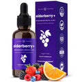 NutraChamps Organic Elderberry Syrup - 5000mg Elderberry Extract, Vitamin C & Zinc - Sugar-Free Drops