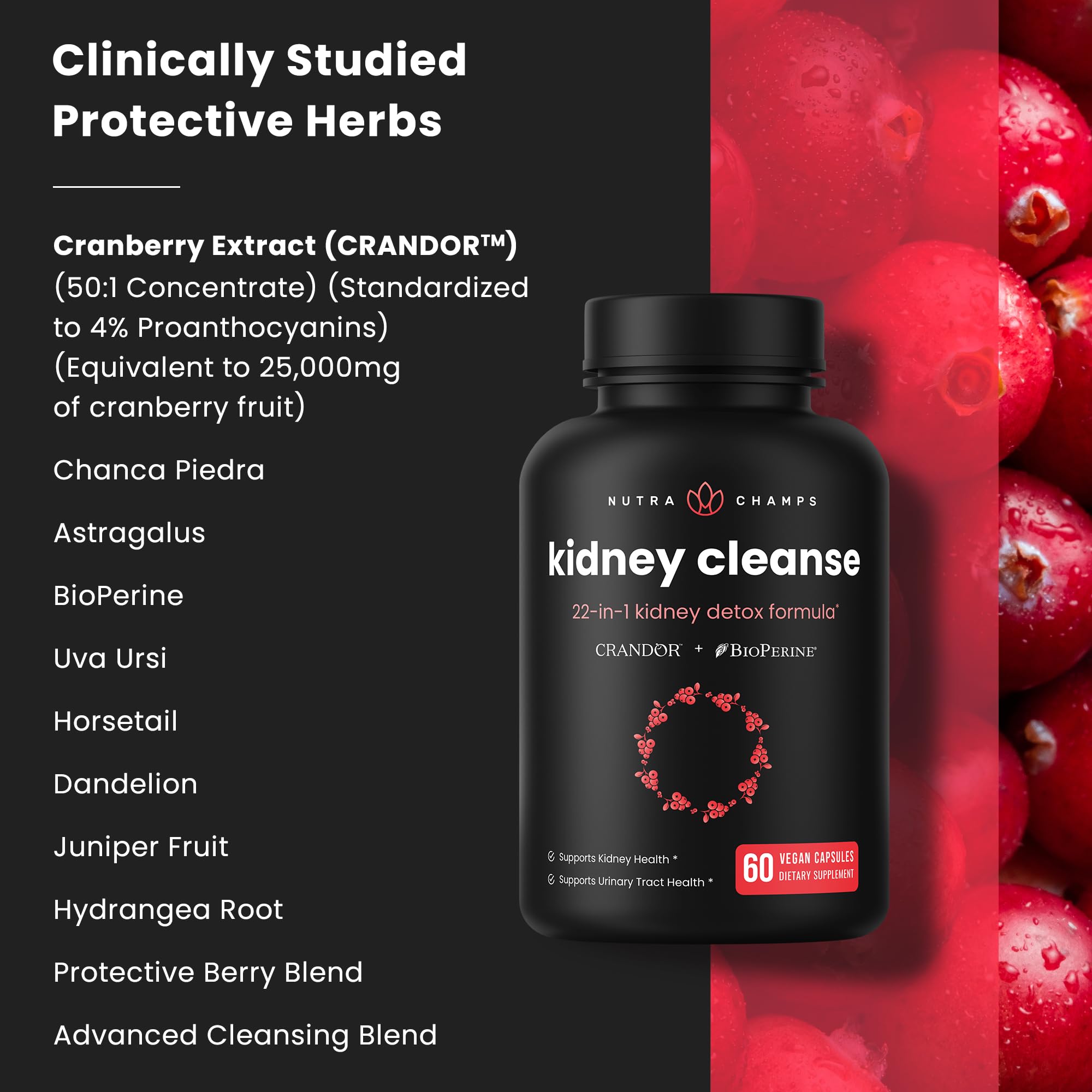 NutraChamps vegan capsules illustrating a sugar-free, allergen-free formula.