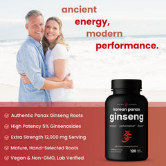 Close-up of NutraChamps label highlighting potency and ginsenoside content.