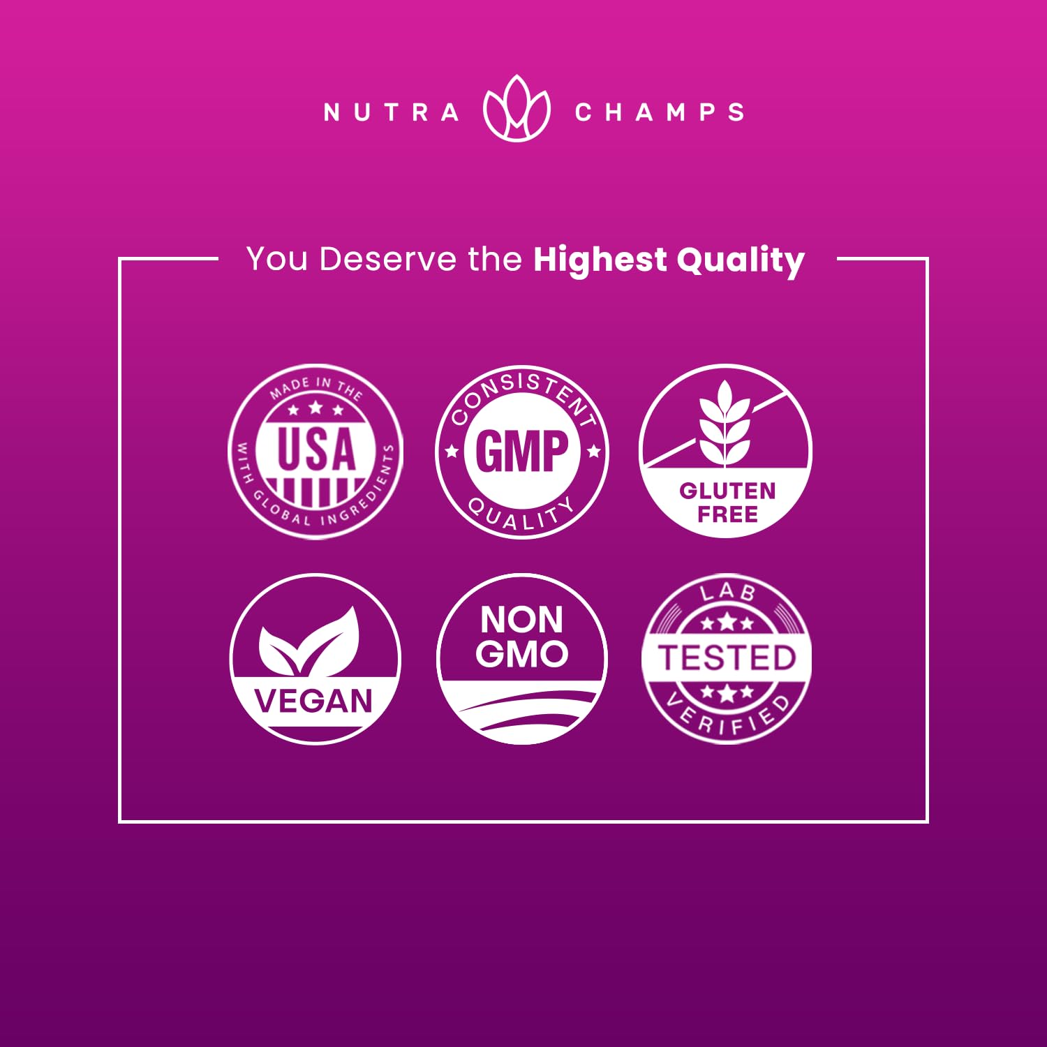 NutraChamps Resveratrol with Acai Berry extract illustrates the antioxidant blend.