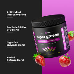 NutraChamps Super Greens scoop showing an easy one-scoop serving.