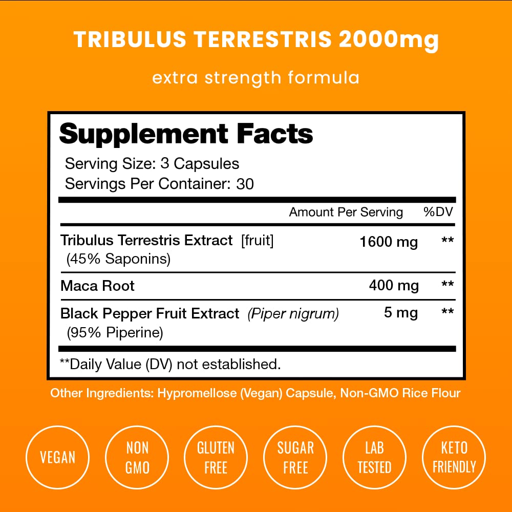 NutraChamps Tribulus Terrestris capsules for easy daily energy and stamina support.