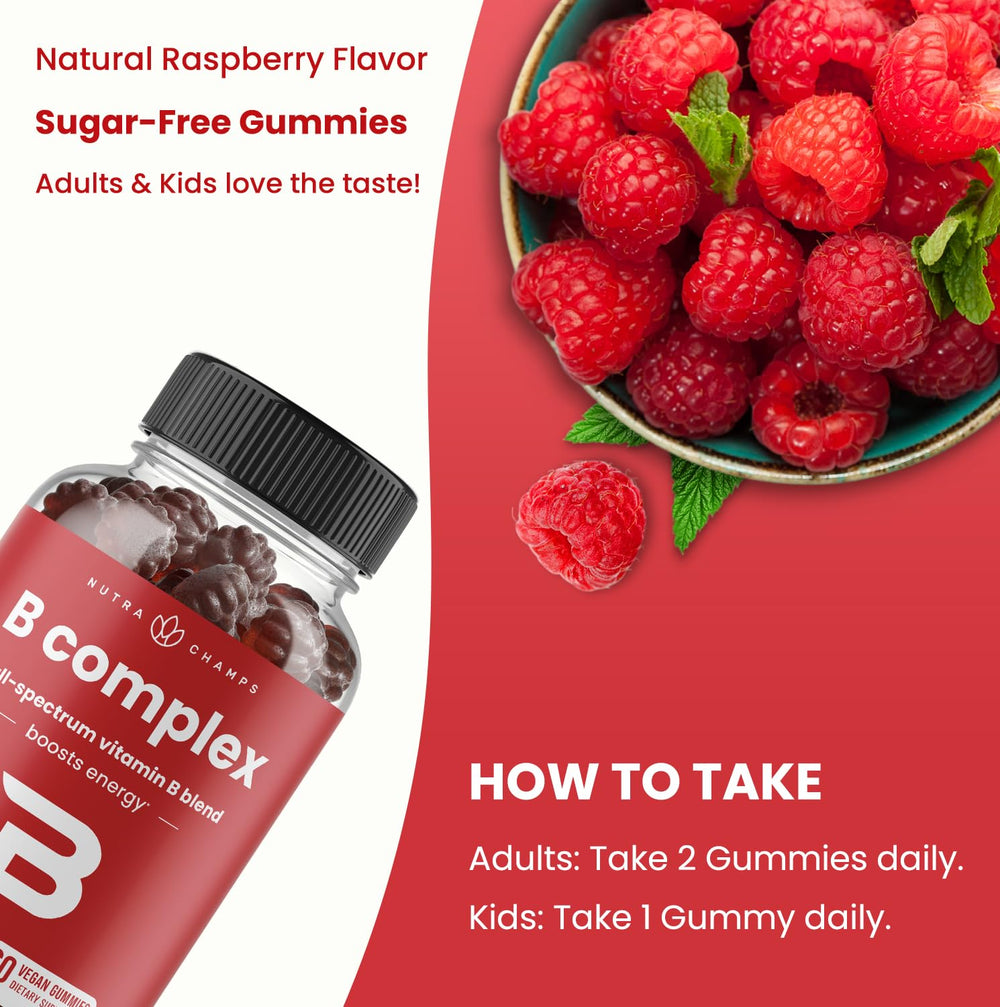 NutraChamps Vitamin B Complex Gummies kid-friendly packaging supports family wellness.