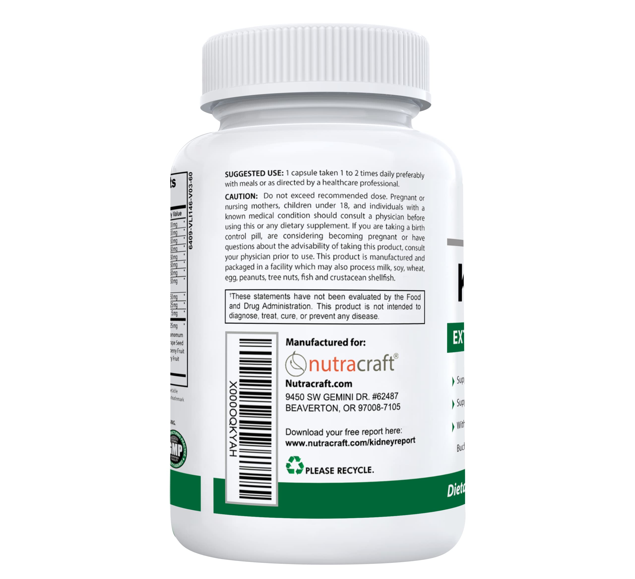 Nutracraft KidneyKind capsules-in-bottle illustrate vegan capsules for daily wellness