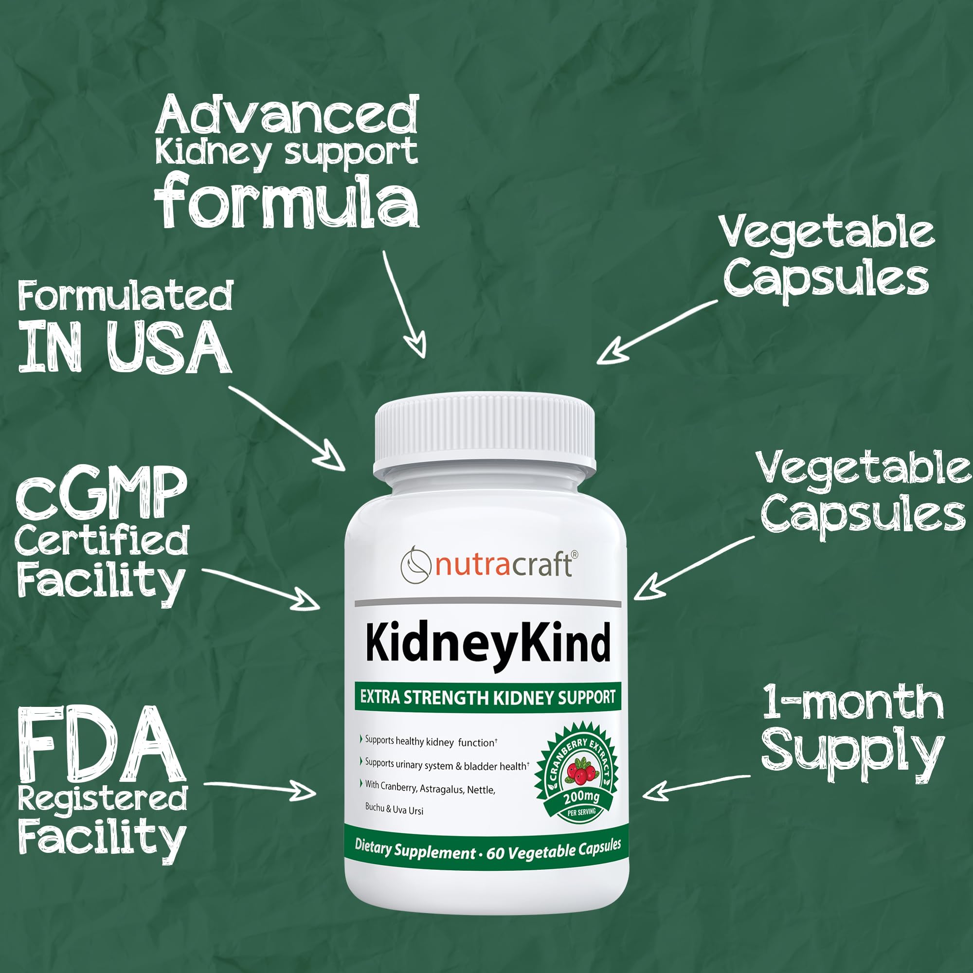 Nutracraft KidneyKind made-in-usa-gmp sign conveys quality