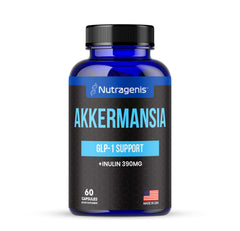 Nutragenis Akkermansia Muciniphila bottle for daily gut balance.