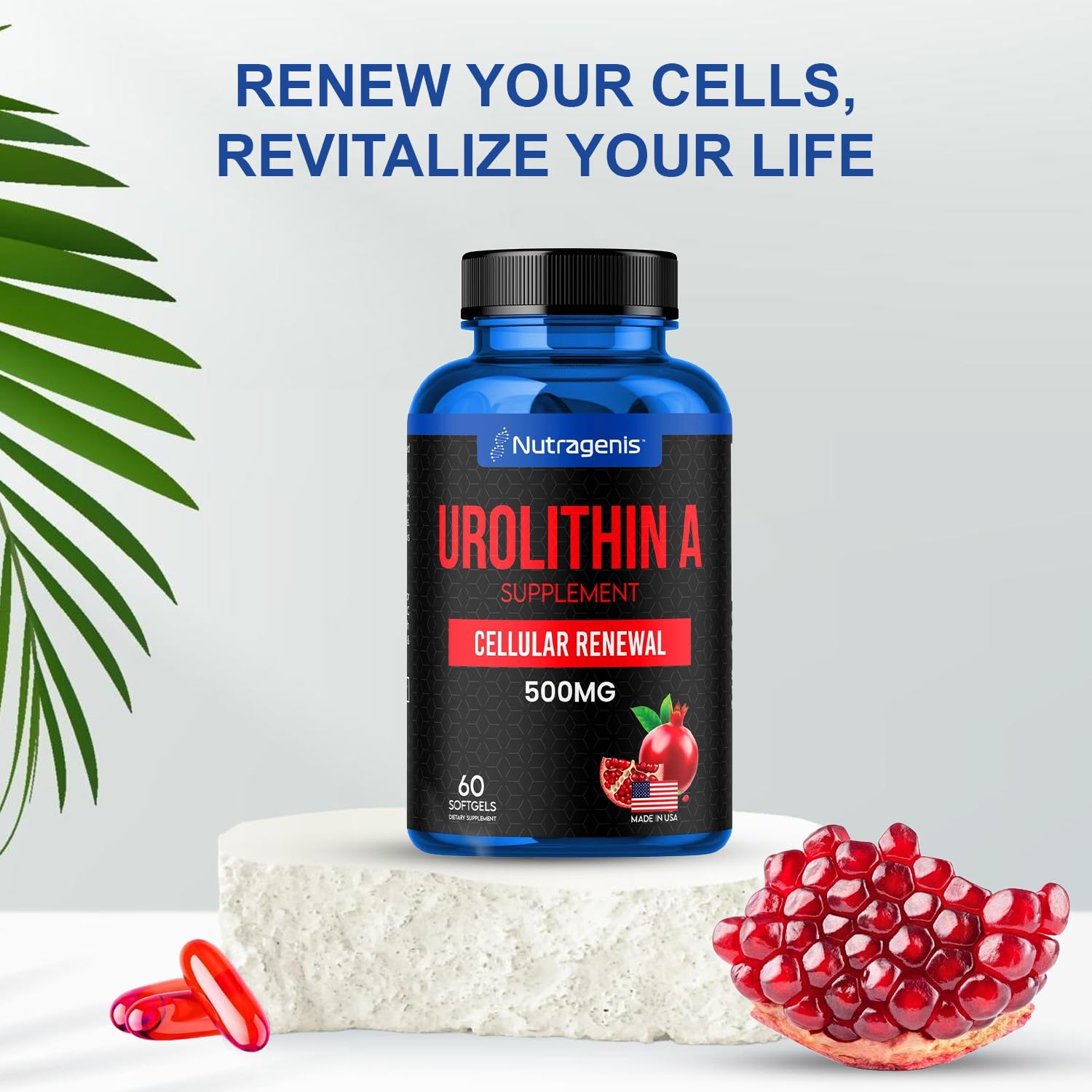 USA-made production icon and quality controls for Nutragenis Urolithin A.