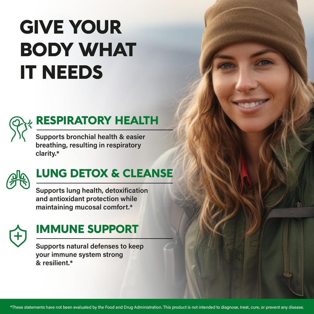 NutraHarmony 15-in-1 lung complex packaging highlights herbal formula