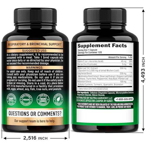 NutraHarmony 15-in-1 Lung Complex bottle on display highlighting multi-ingredient formula.