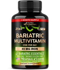 NUTRAHARMONY bariatric multivitamin bottle front view for daily use.