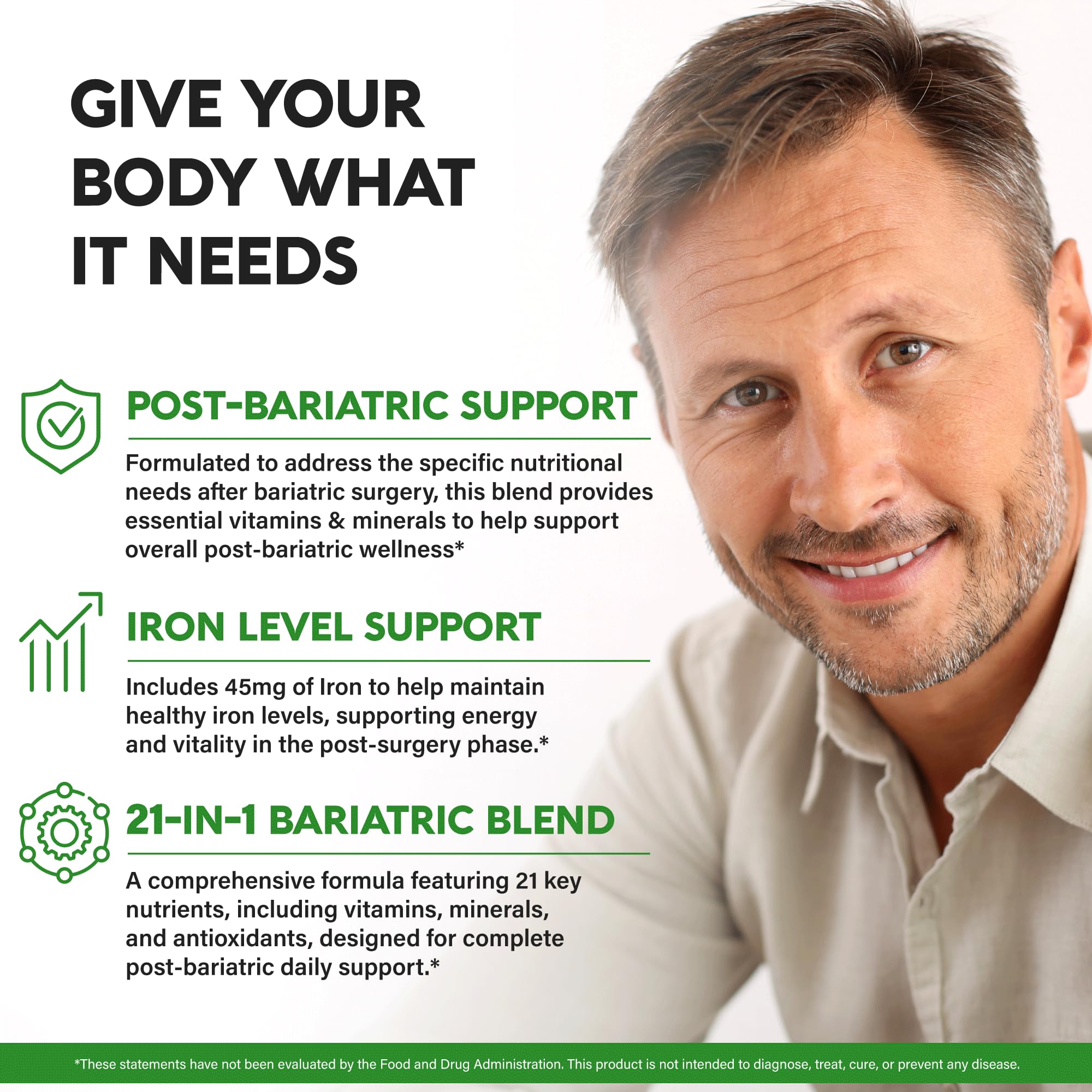 Close-up of iron capsule from NutraHarmony bariatric multivitamin.