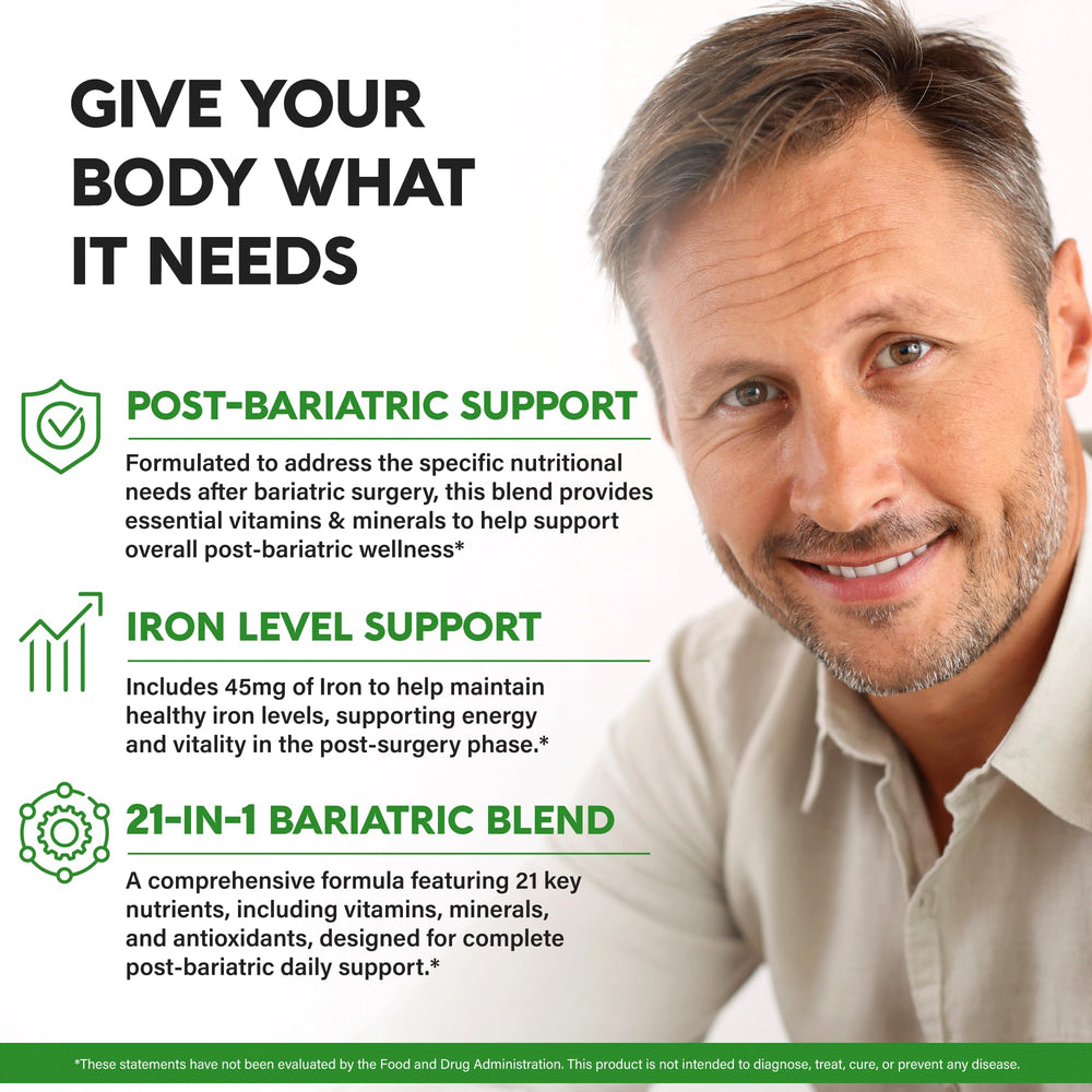 Close-up of iron capsule from NutraHarmony bariatric multivitamin.