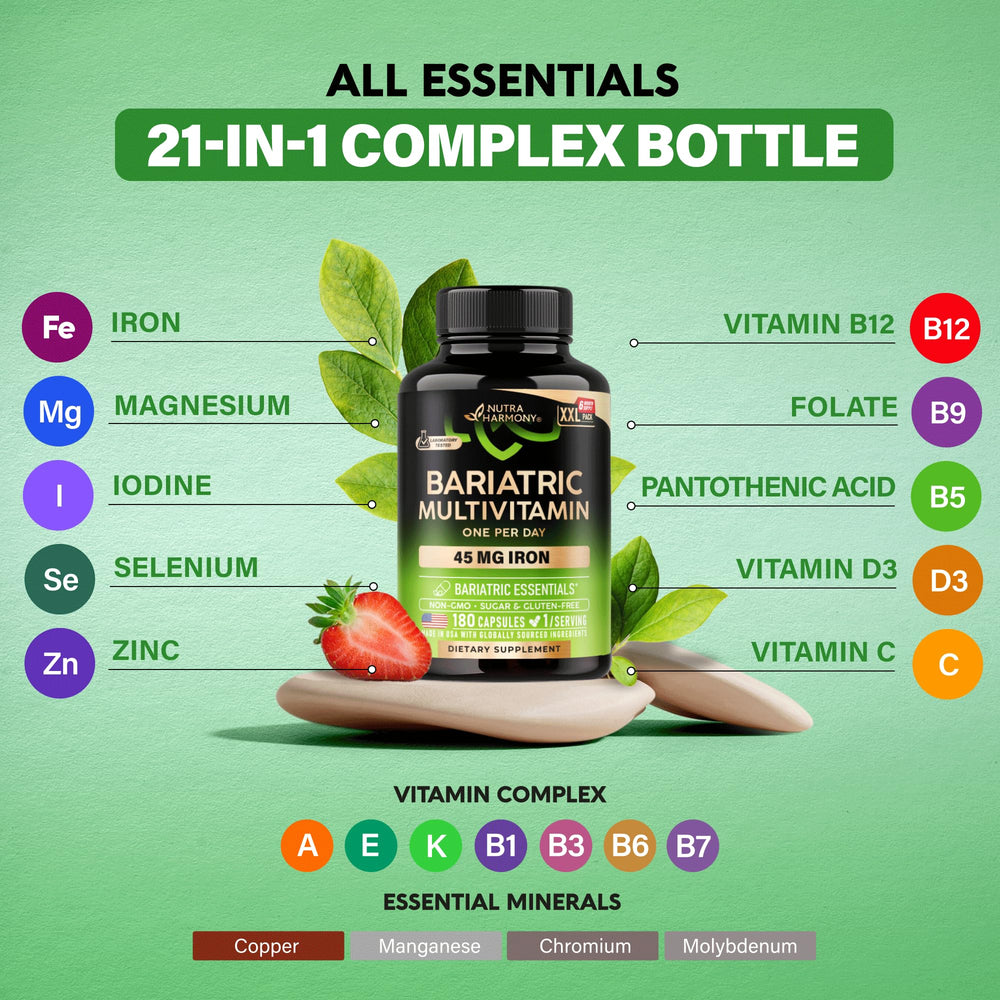 NutraHarmony packaging icons indicate gluten-free, sugar-free formula