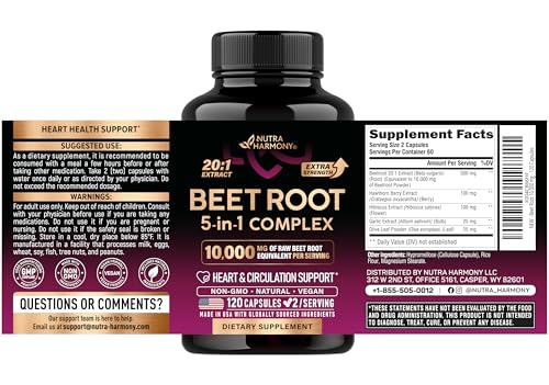 NutraHarmony Beet Root 5-in-1 capsules offer convenient daily wellness.
