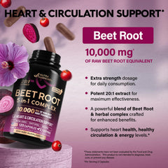 NutraHarmony Beet Root 5-in-1 Hibiscus illustrates natural circulation support.