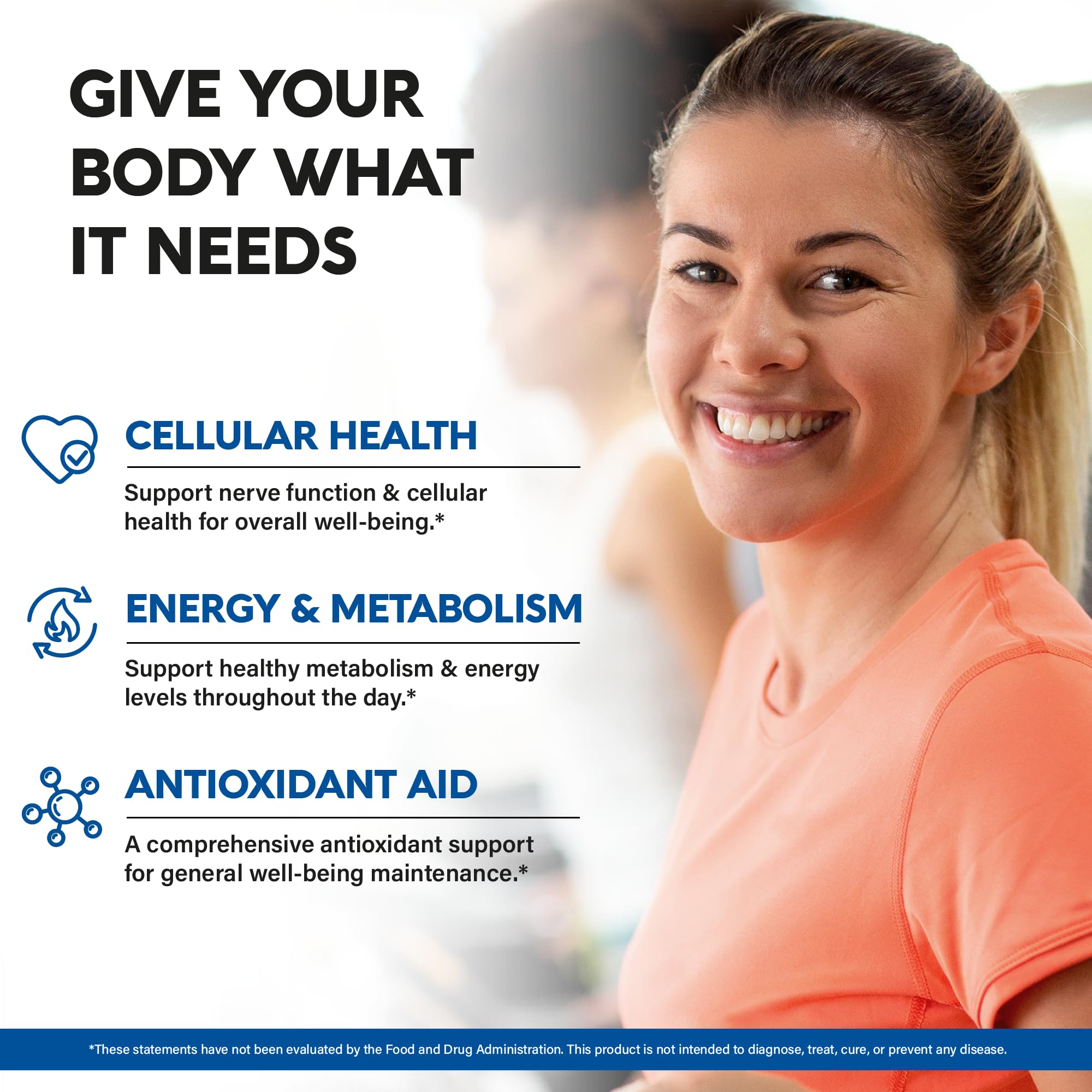 NutraHarmony Alpha Lipoic Acid with Benfotiamine and B vitamins close-up.